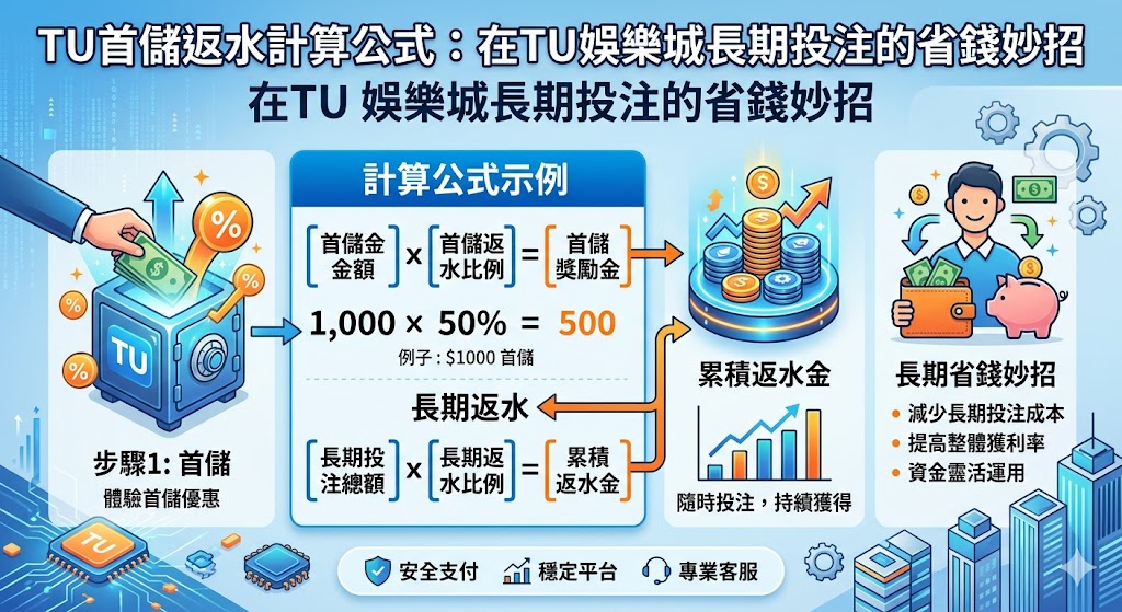 TU首儲返水計算公式：在TU娛樂城長期投注的省錢妙招。